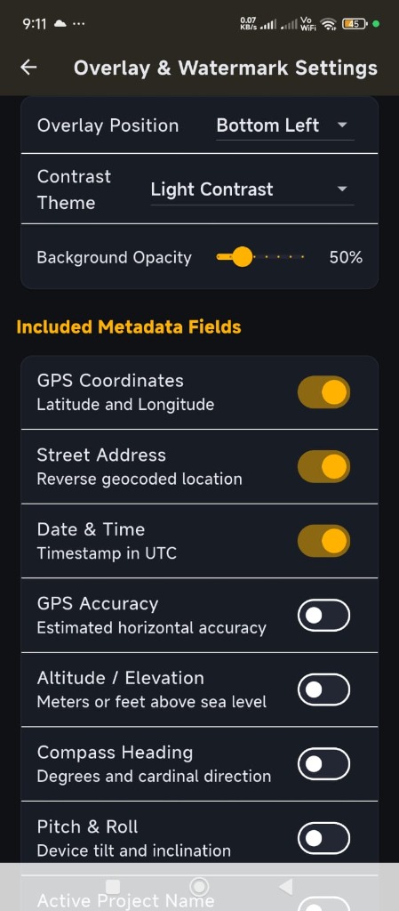 Watermark Customization Settings